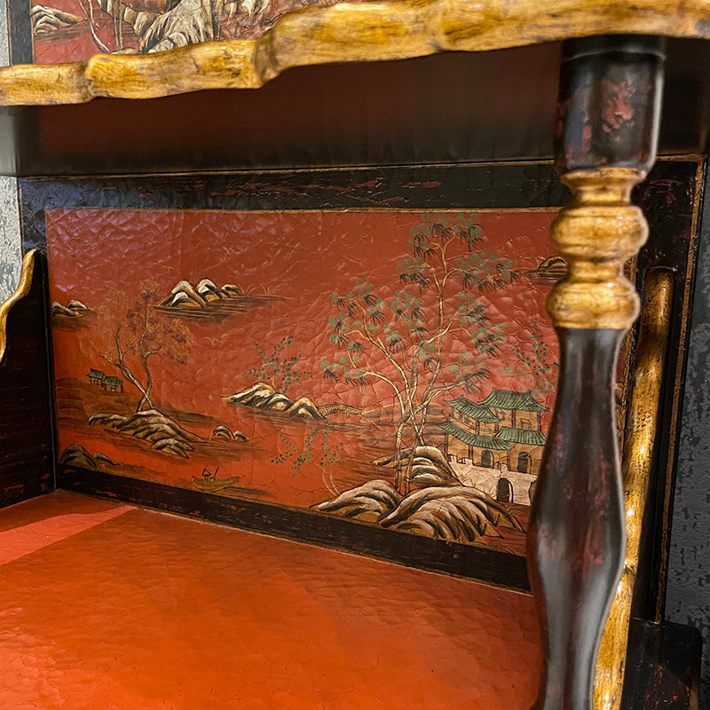 French-Style Decorative Display Shelf with Artistic Hand-Painted Finish