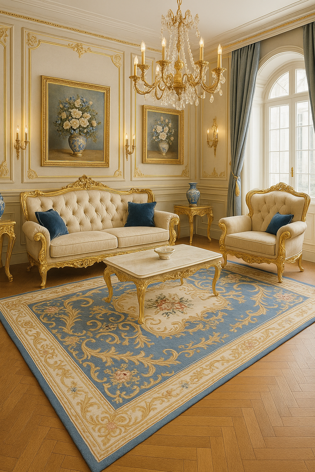 “La Couronne Bleu” – The Royal Blue Crown Rug