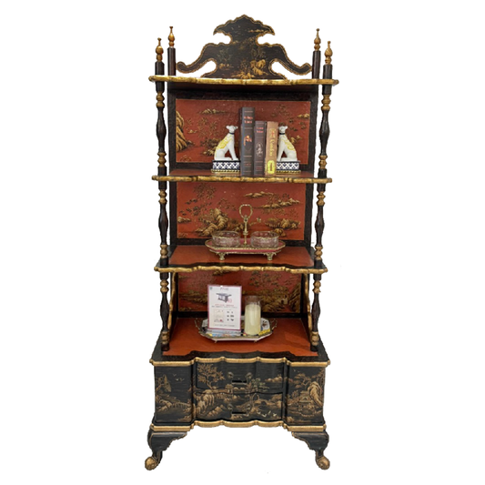 French-Style Decorative Display Shelf with Artistic Hand-Painted Finish