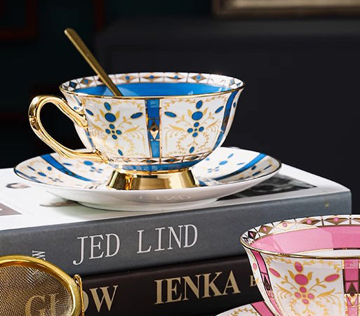 Luxury European-Style Bone China Coffee Cup Set