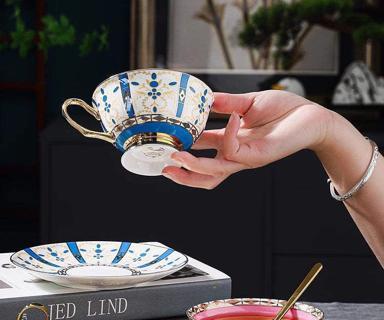 Luxury European-Style Bone China Coffee Cup Set
