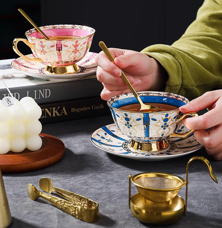 Luxury European-Style Bone China Coffee Cup Set