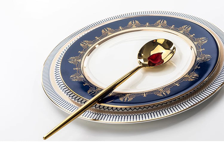 European-Style Ceramic Tableware Set with Bowls and Plates