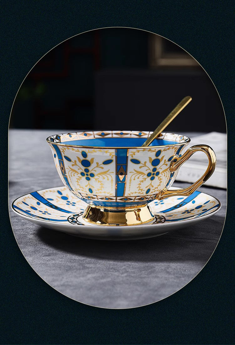 Luxury European-Style Bone China Coffee Cup Set